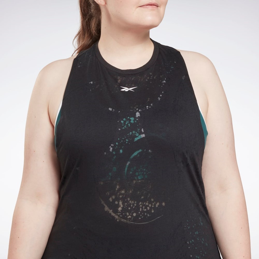 Reebok Burnout Tank Top (Plus Size) Czarne | OLRJ-09126