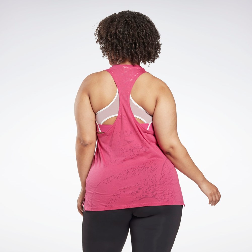 Reebok Burnout Tank Top (Plus Size) Różowe | LPOC-69857