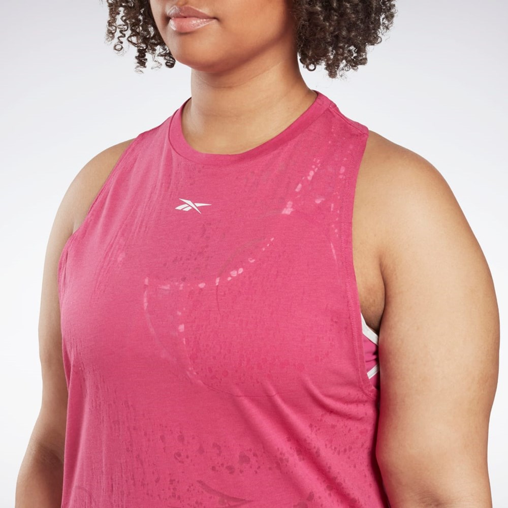 Reebok Burnout Tank Top (Plus Size) Różowe | LPOC-69857