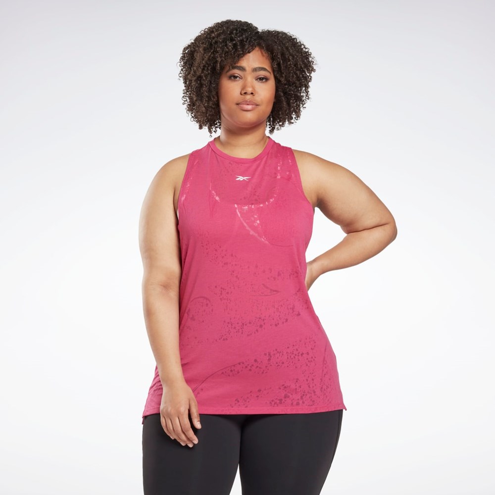 Reebok Burnout Tank Top (Plus Size) Różowe | LPOC-69857