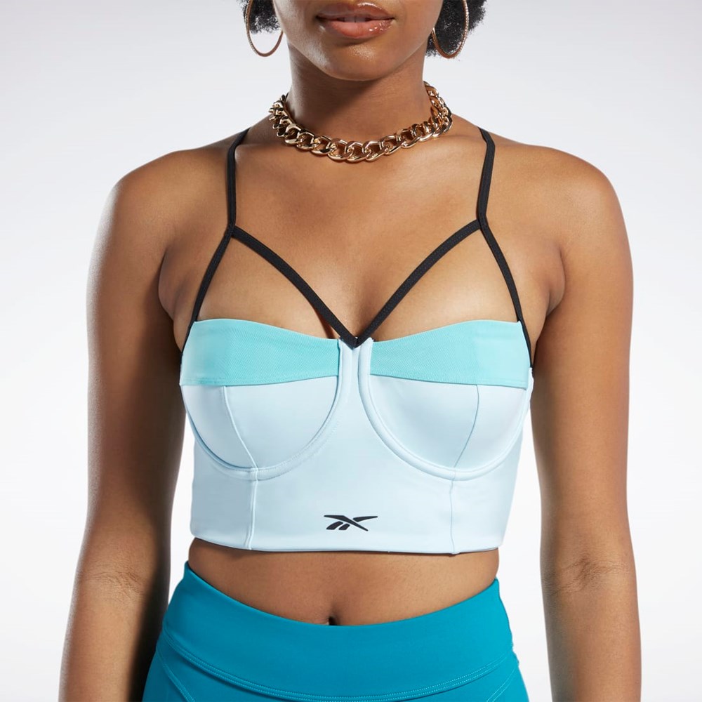 Reebok Cardi B Bralette Niebieskie Turkusowe | PTEB-21453