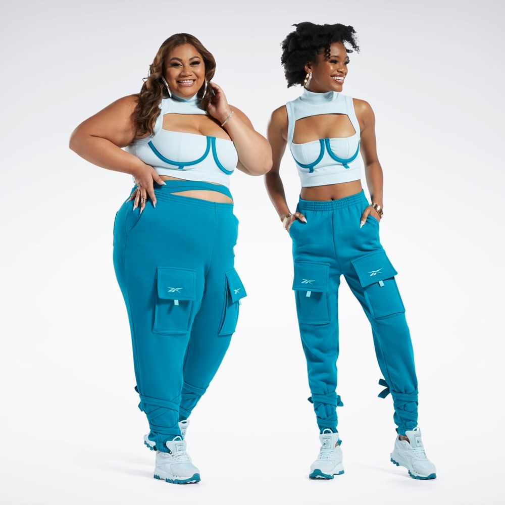 Reebok Cardi B Crop Top Niebieskie | QMIL-30518