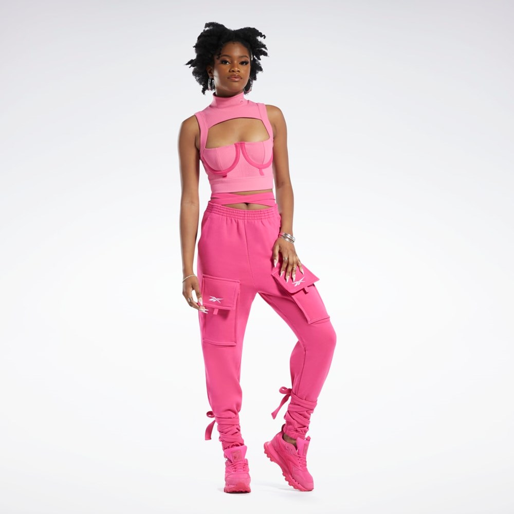 Reebok Cardi B Crop Top Różowe Różowe | ZAUV-58794