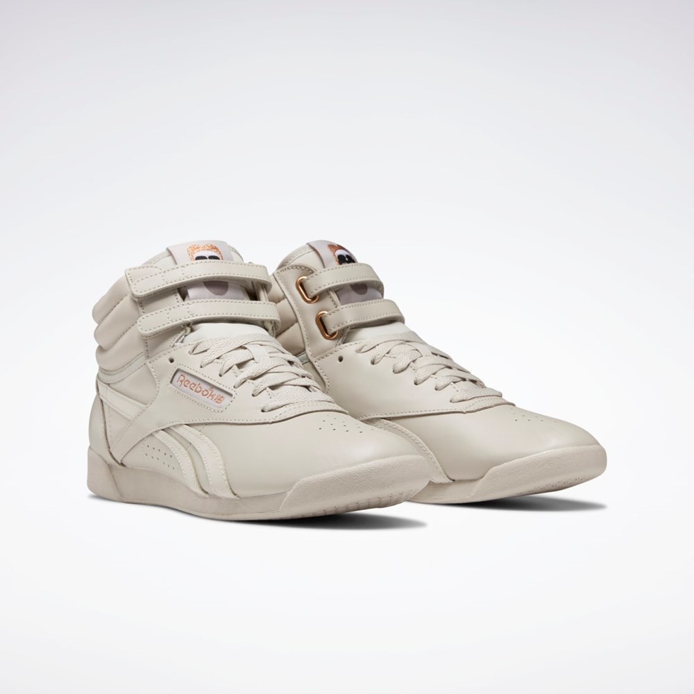 Reebok Cardi B Freestyle Hi Shoes Szare Białe | DIYT-32149