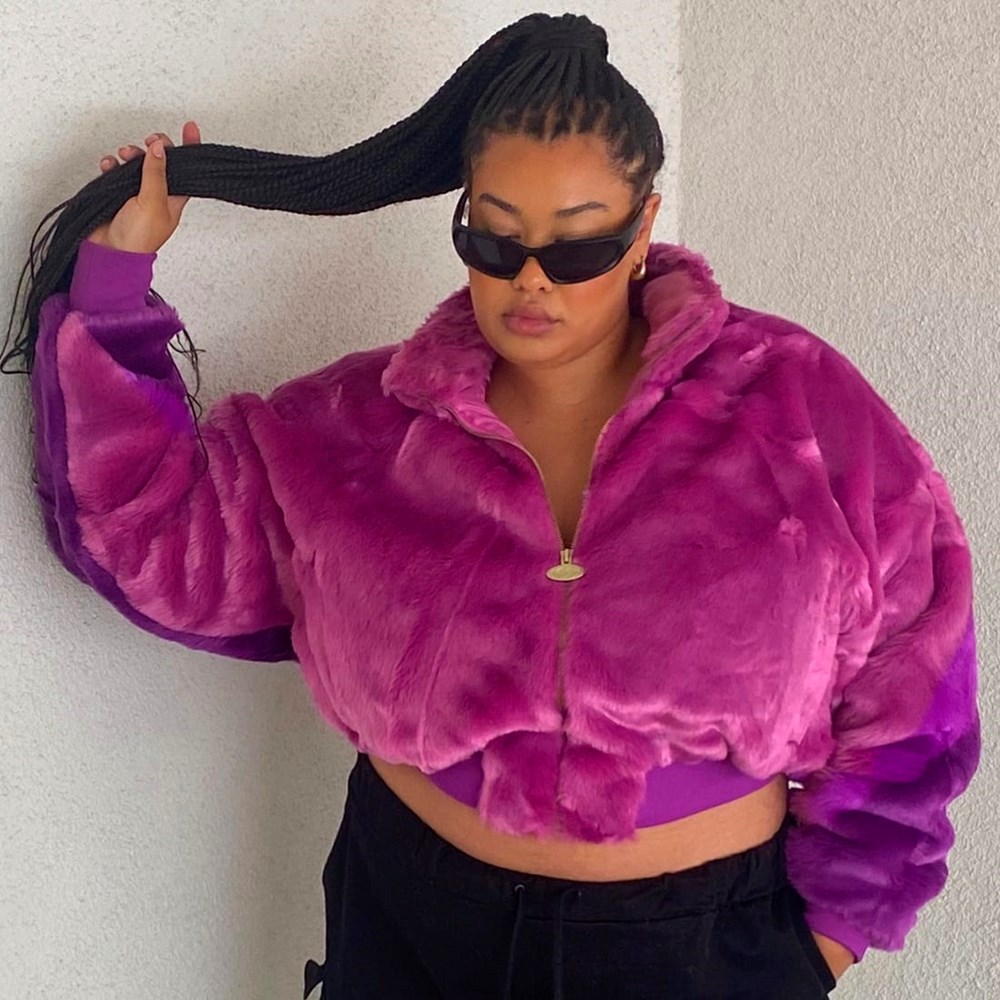 Reebok Cardi B Fur Ombre Jacket (Unisex) Ultraberry | OJVK-57420