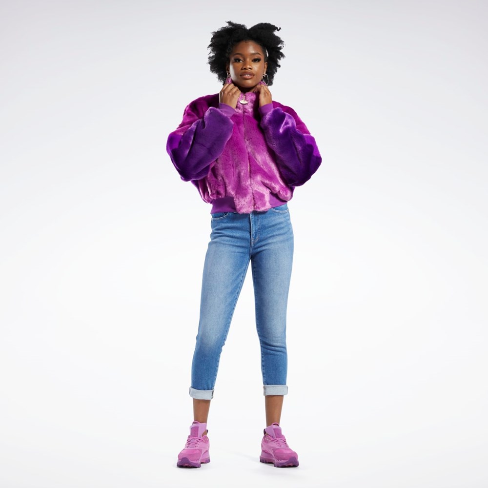 Reebok Cardi B Fur Ombre Jacket (Unisex) Ultraberry | YUQM-81542