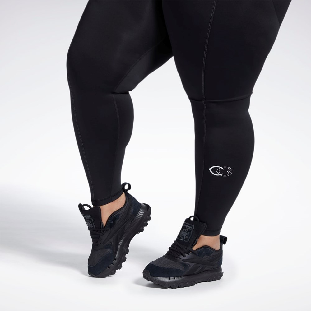 Reebok Cardi B High-Rise Tights (Plus Size) Czarne | BUZJ-21473