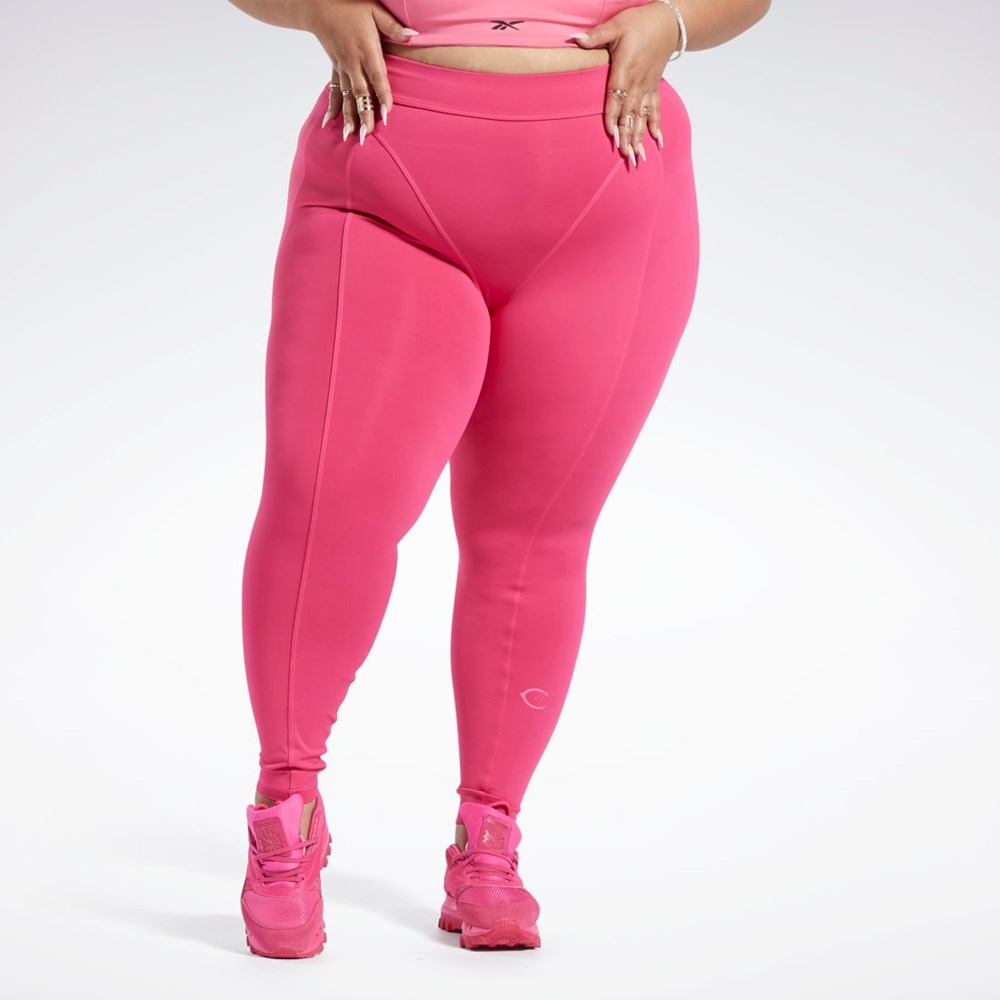 Reebok Cardi B High-Rise Tights (Plus Size) Różowe | IOGU-48763