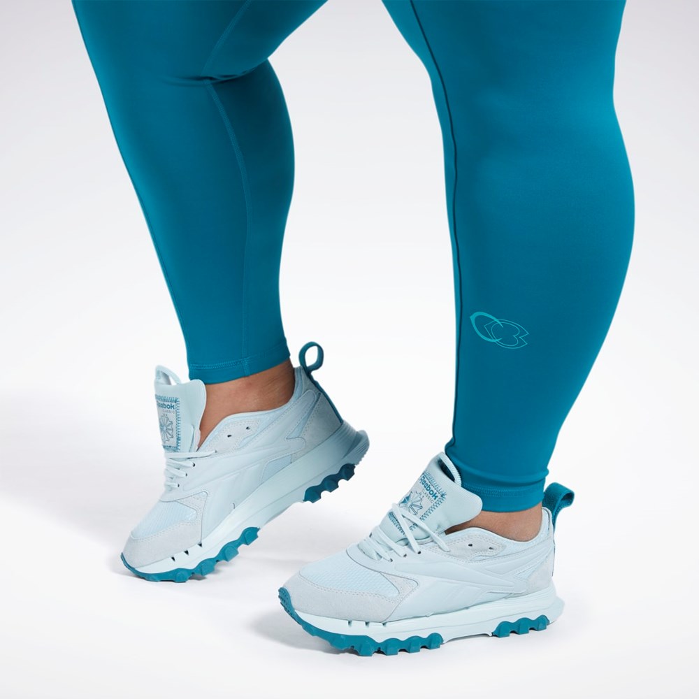 Reebok Cardi B High-Rise Tights (Plus Size) Seaport Teal | VTGO-98213