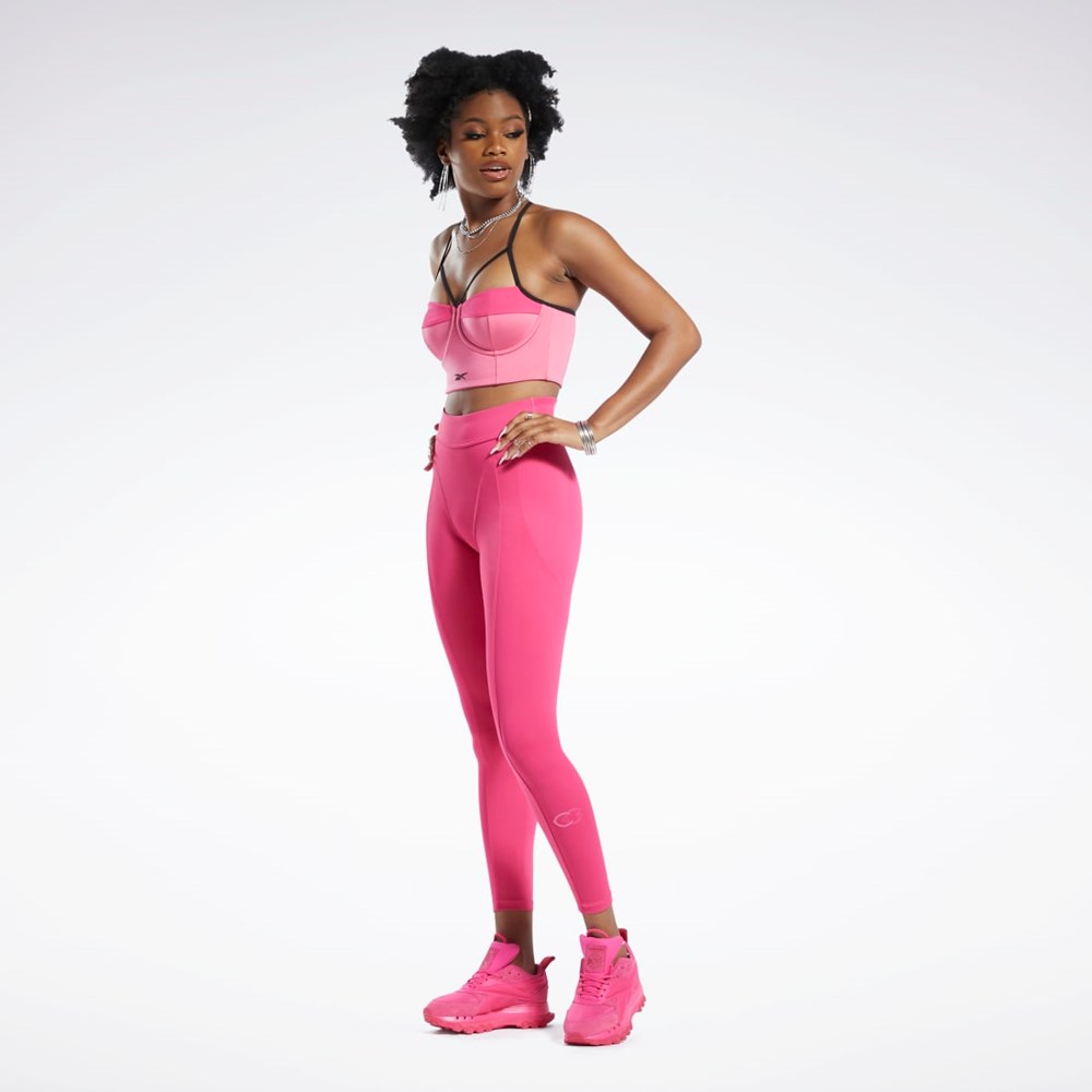 Reebok Cardi B High-Rise Tights Różowe | HESN-90316