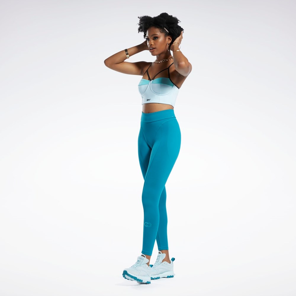 Reebok Cardi B High-Rise Tights Seaport Teal | YBCS-09253