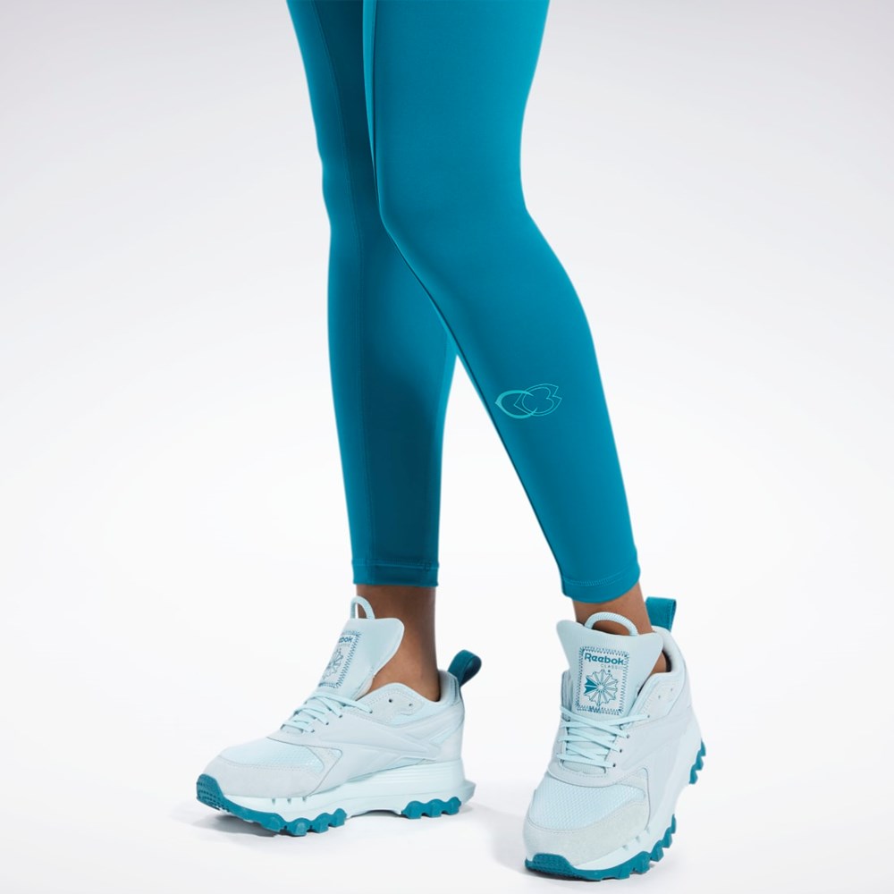 Reebok Cardi B High-Rise Tights Seaport Teal | YBCS-09253