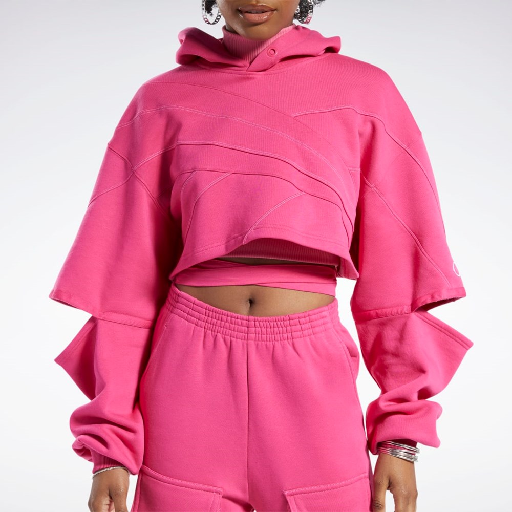 Reebok Cardi B Knit Hoodie Różowe Różowe | SIWU-34568