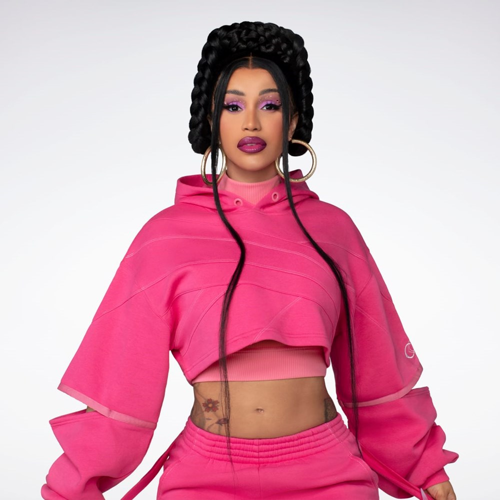 Reebok Cardi B Knit Hoodie Różowe Różowe | SIWU-34568