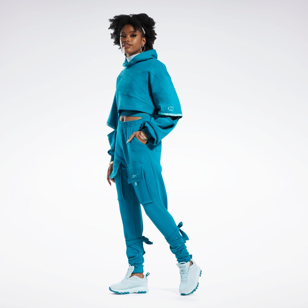 Reebok Cardi B Knit Hoodie Seaport Teal / Seaport Teal | AUTZ-41326