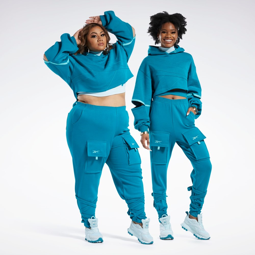 Reebok Cardi B Knit Hoodie Seaport Teal / Seaport Teal | AUTZ-41326