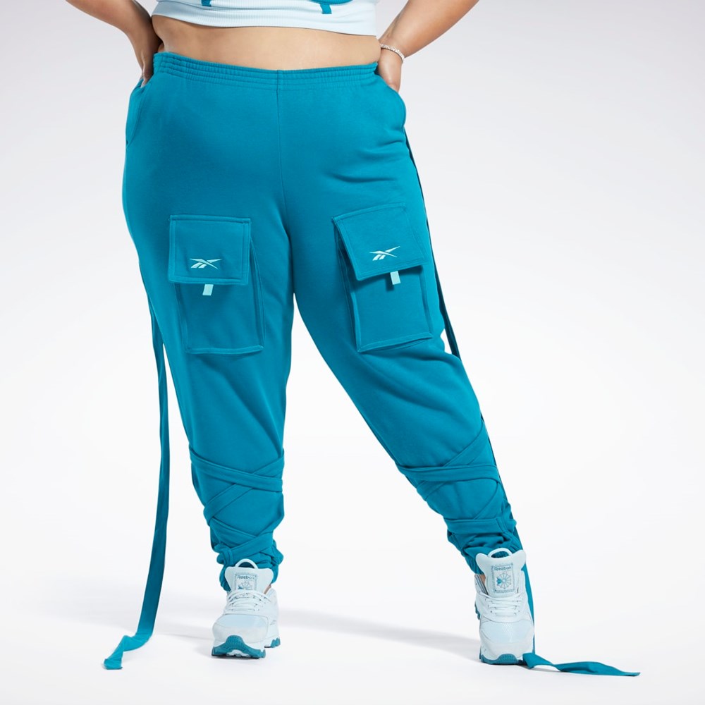 Reebok Cardi B Knit Pants (Plus Size) Seaport Teal | LGOA-78301