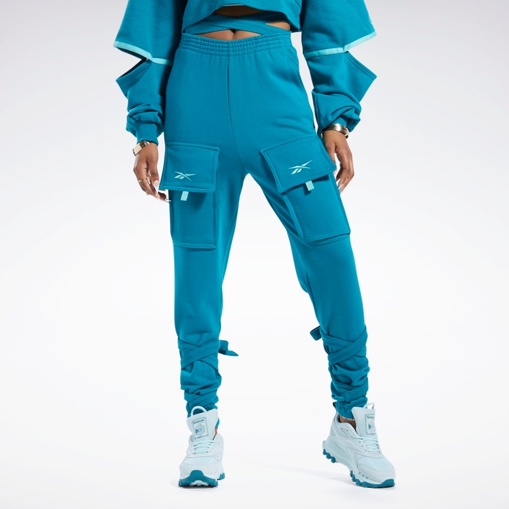 Reebok Cardi B Knit Pants Seaport Teal | TZLV-74651