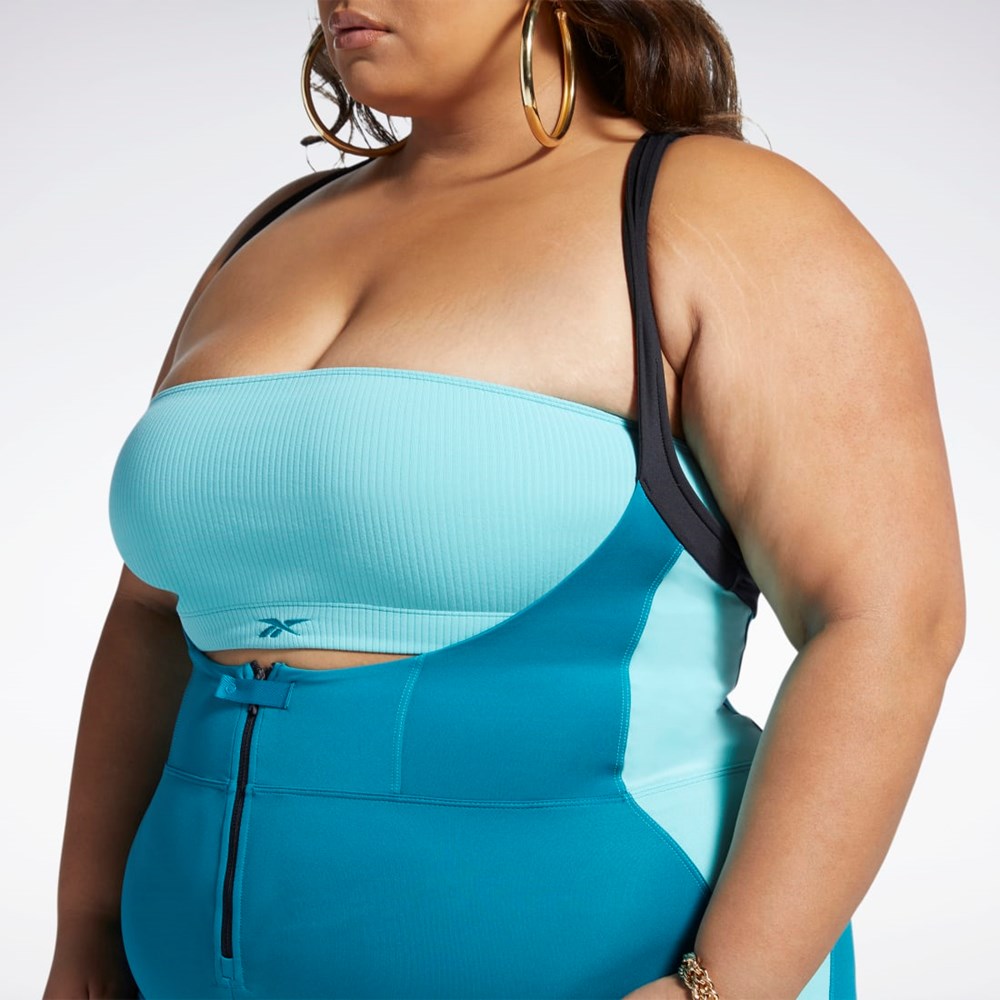 Reebok Cardi B Leotard (Plus Size) Seaport Teal | WTGH-80196