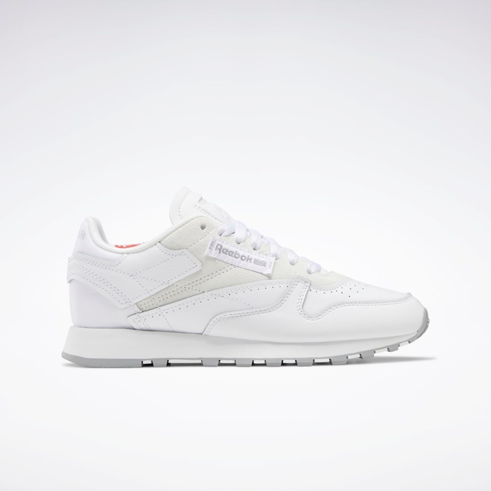 Reebok Classic Leather Make It Yours Shoes Białe Szare | AUIG-76594