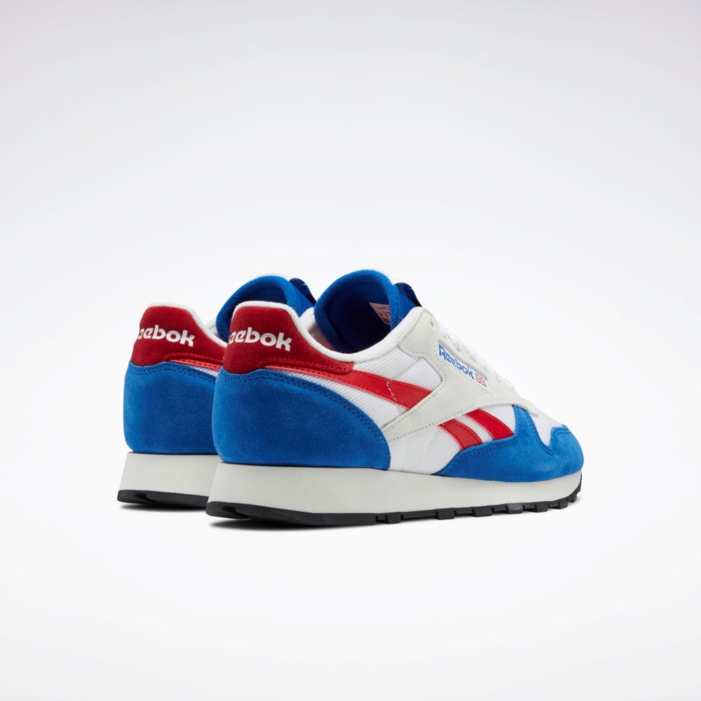 Reebok Classic Leather Make It Yours Shoes Niebieskie Białe Czerwone | DTIQ-92057