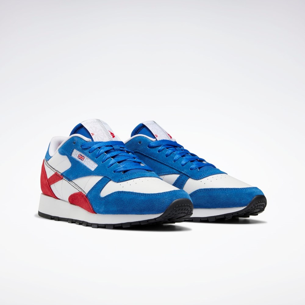 Reebok Classic Leather Make It Yours Shoes Niebieskie Czerwone Białe | JPSB-57168