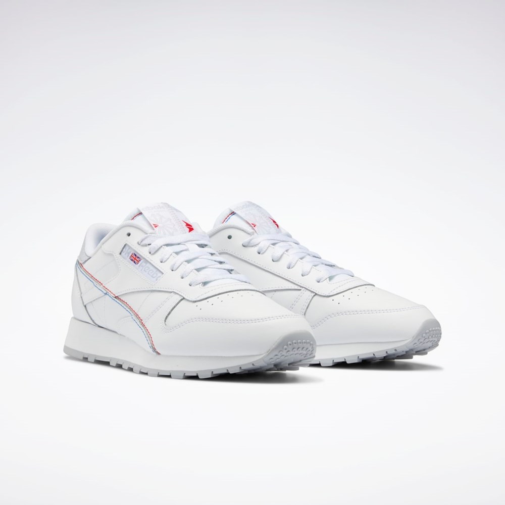 Reebok Classic Leather Make It Yours Shoes Białe Białe Niebieskie | UADY-70153