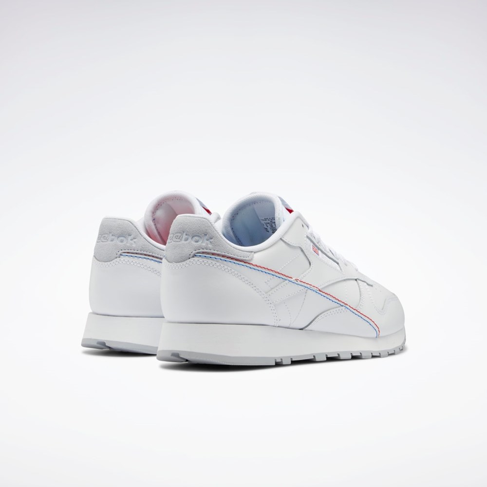 Reebok Classic Leather Make It Yours Shoes Białe Białe Niebieskie | UADY-70153