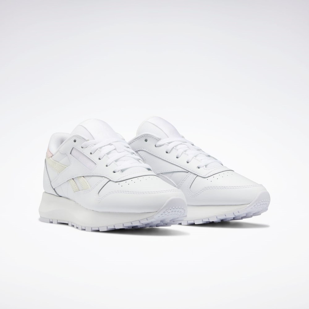 Reebok Classic Leather SP Shoes Białe Białe Różowe | RYEP-76420