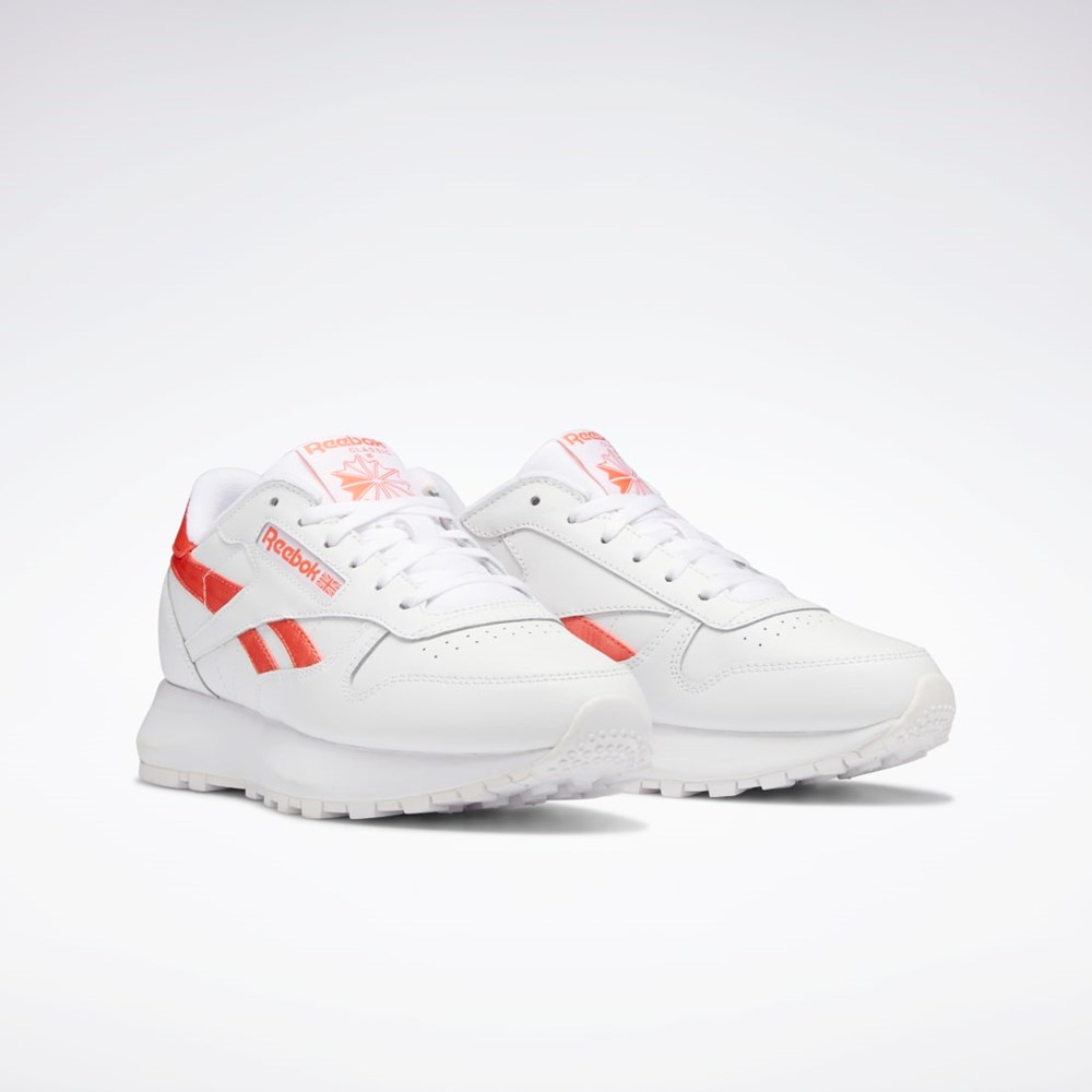 Reebok Classic Leather SP Shoes Białe Białe Pomarańczowe | ZISQ-07813