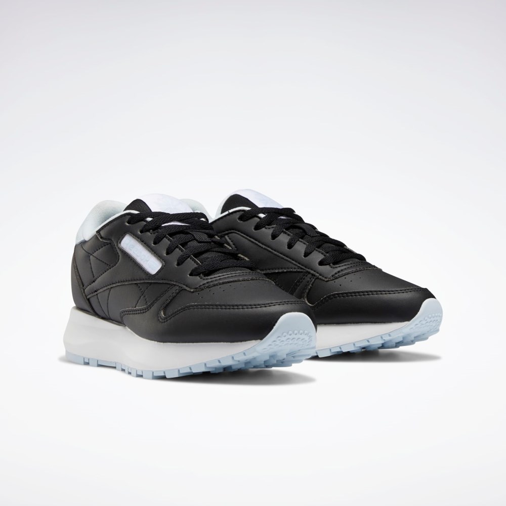 Reebok Classic Leather SP Shoes - Grade School Czarne Niebieskie Białe | UQCV-69241