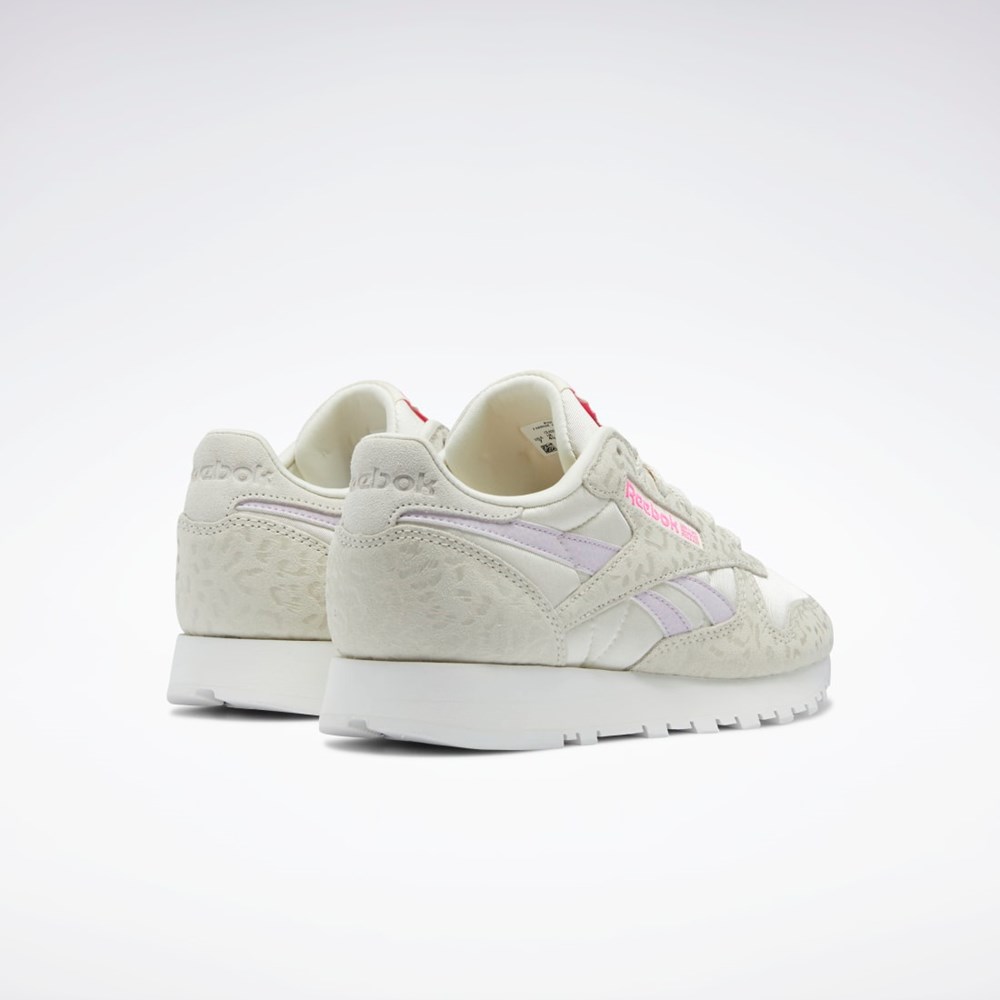 Reebok Classic Leather Shoes Alabaster / Chalk / Quartz Glow | IOAR-62937