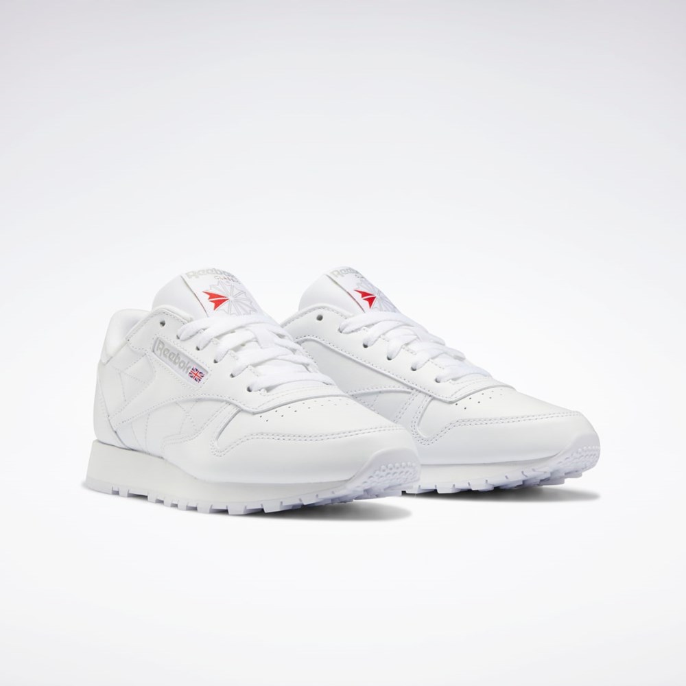 Reebok Classic Leather Shoes Białe Białe Szare | HYTM-39827