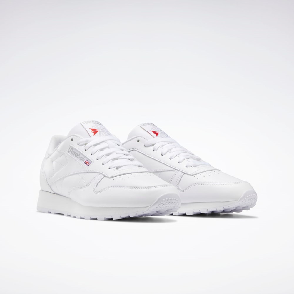 Reebok Classic Leather Shoes Białe Białe Szare | UICM-63582