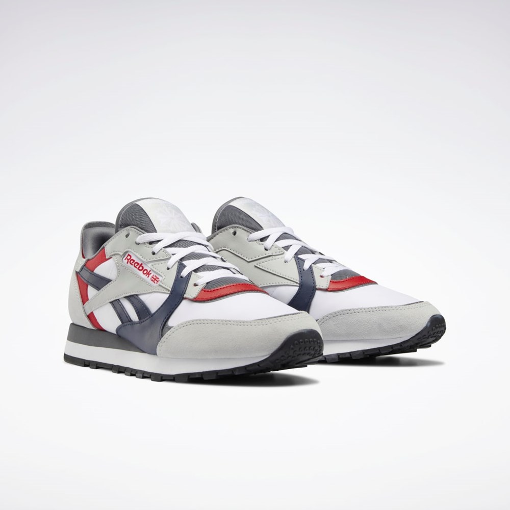 Reebok Classic Leather Shoes Białe Szare Szare | BKNM-31594