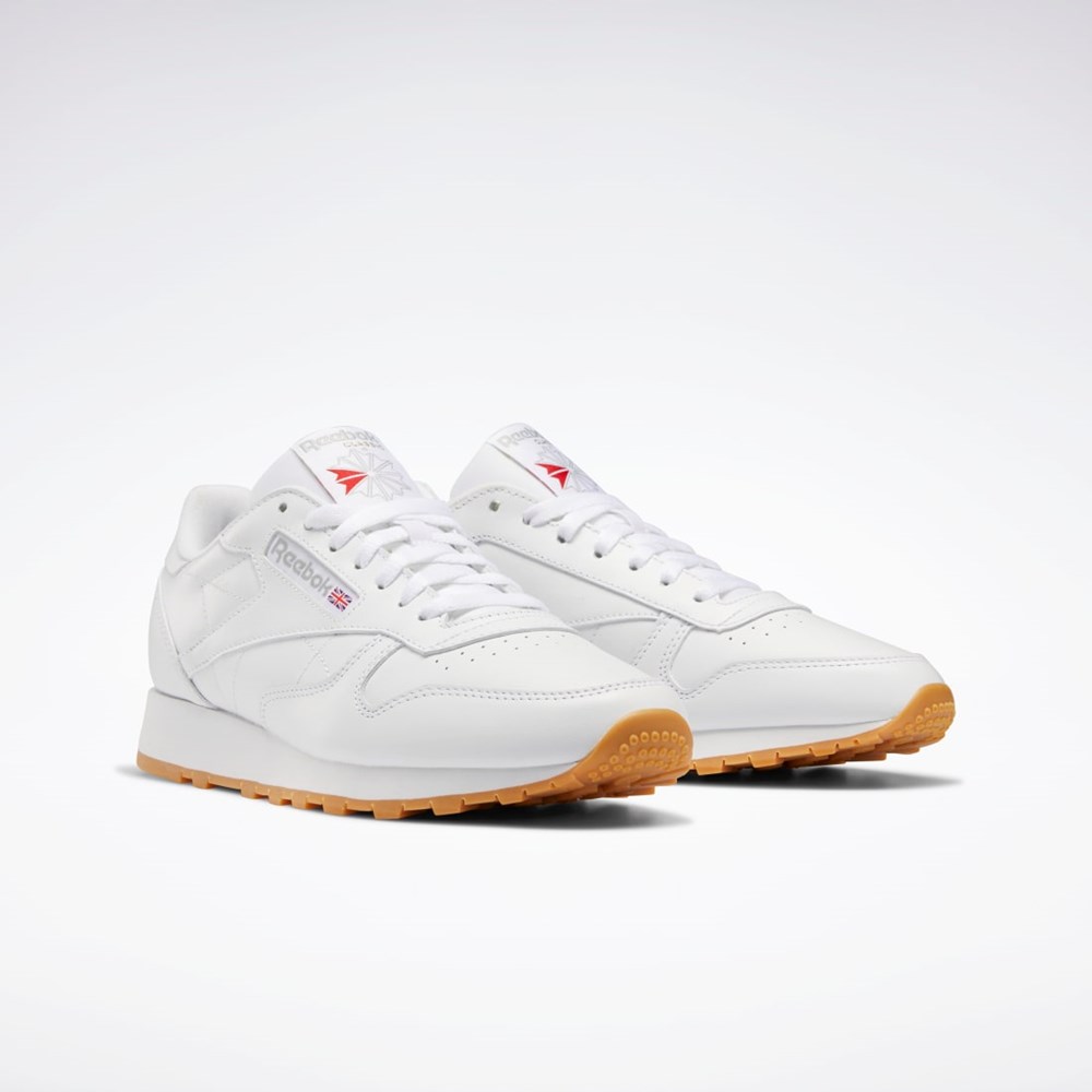 Reebok Classic Leather Shoes Białe Szare | CTYD-91470