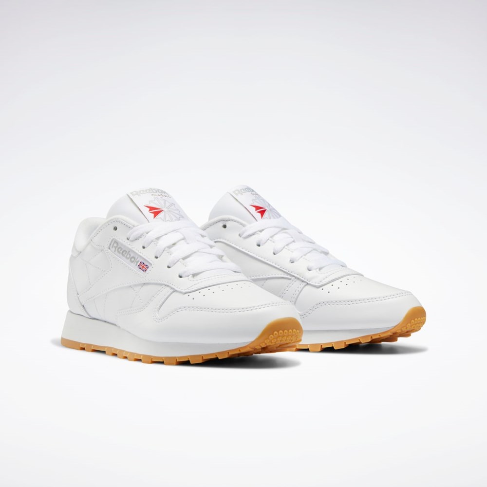 Reebok Classic Leather Shoes Białe Szare | IETH-45782