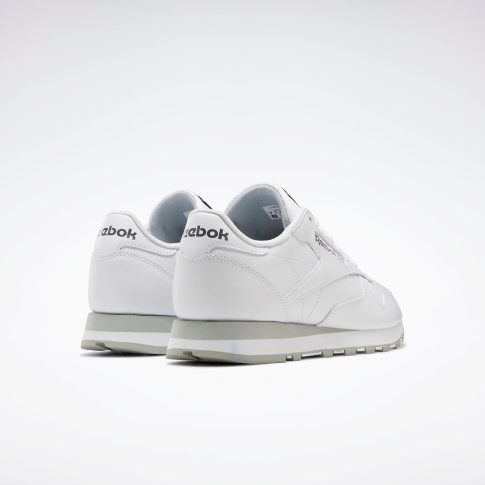 Reebok Classic Leather Shoes Białe Szare Szare | LBTE-28639