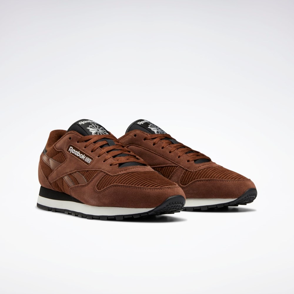 Reebok Classic Leather Shoes Brązowe Czarne | YDZR-54726