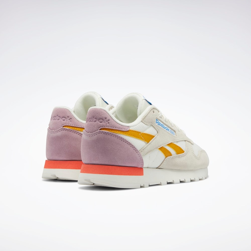 Reebok Classic Leather Shoes Chalk / Bright Ochre / Infused Lilac | GDIA-34610