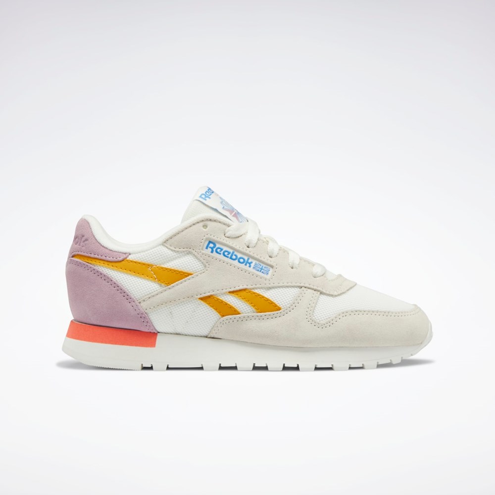 Reebok Classic Leather Shoes Chalk / Bright Ochre / Infused Lilac | GDIA-34610