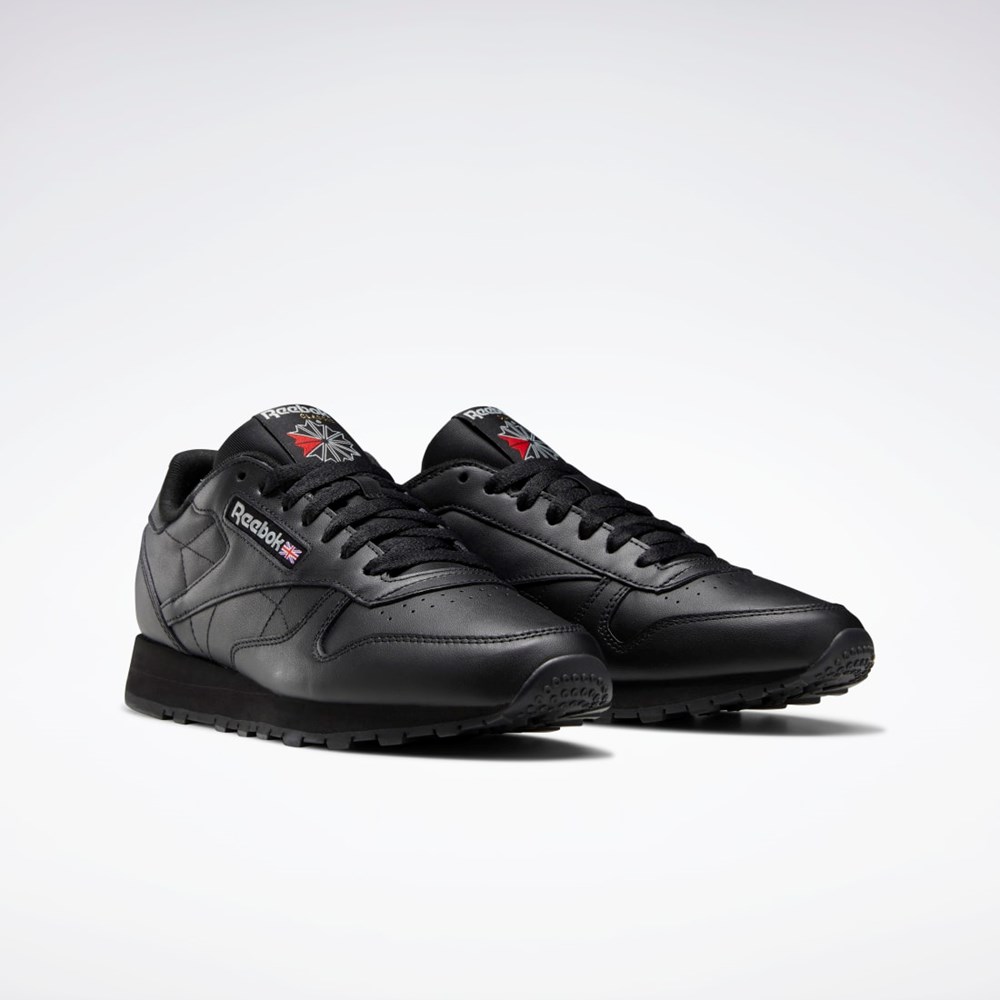 Reebok Classic Leather Shoes Czarne Czarne Szare | SRAQ-45917