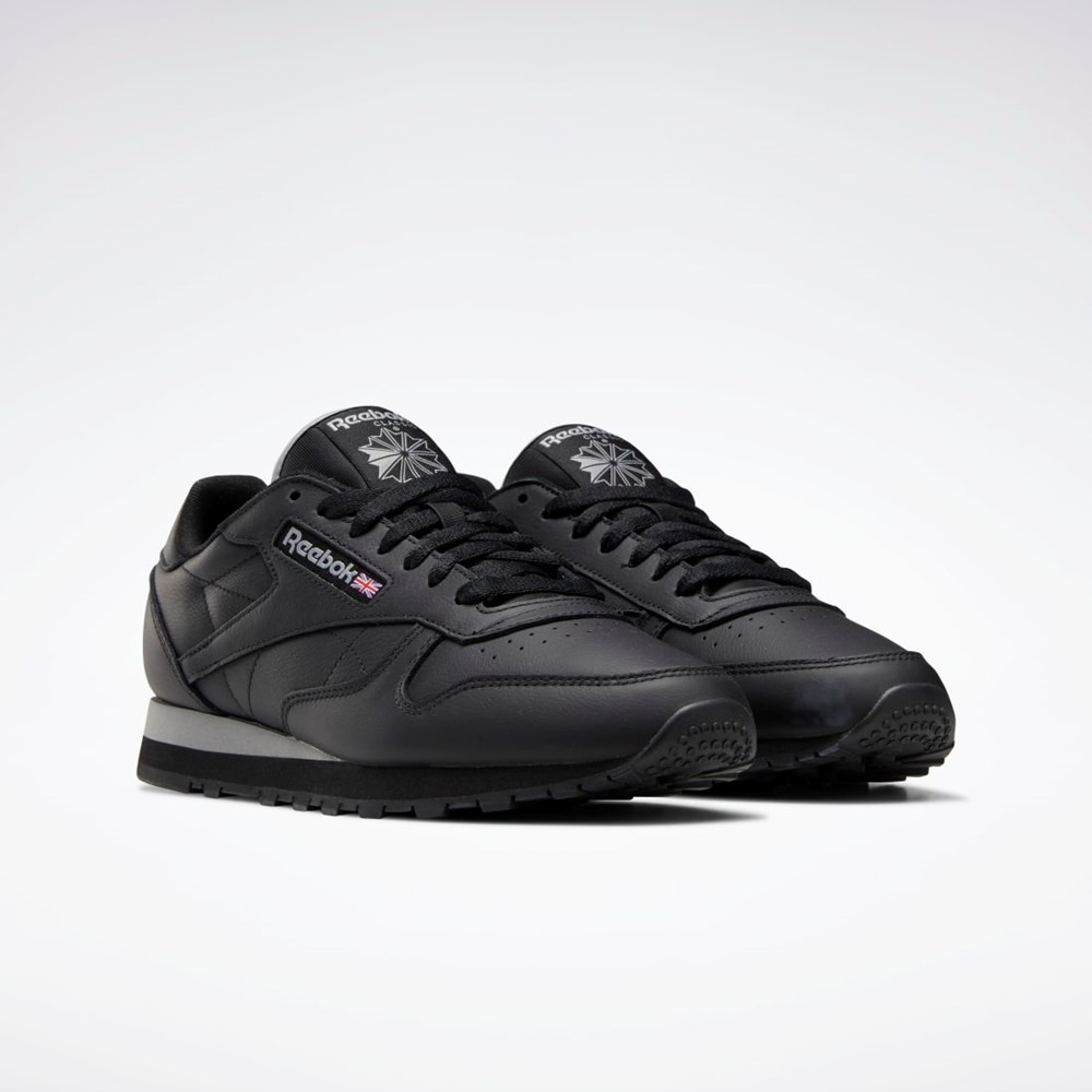 Reebok Classic Leather Shoes Czarne Szare Czarne | OIVU-73406