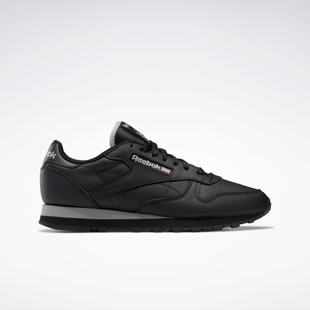 Reebok Classic Leather Shoes Czarne Szare Czarne | OIVU-73406