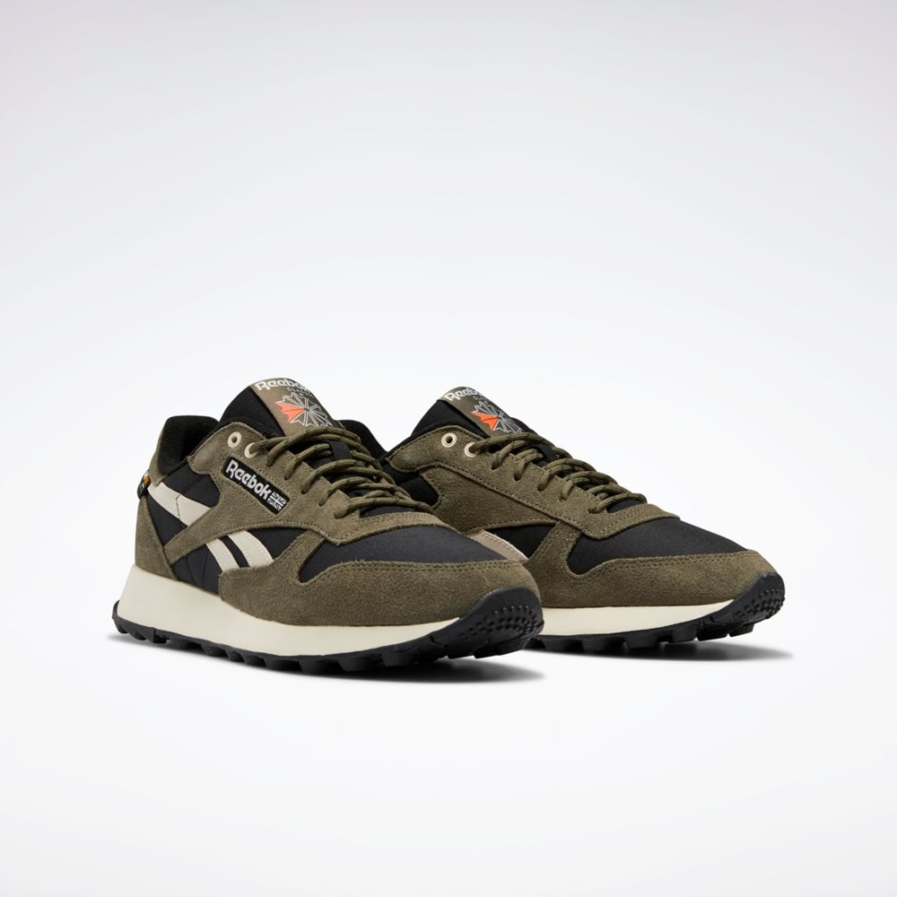 Reebok Classic Leather Shoes Czarne Zielone | MCDU-79238