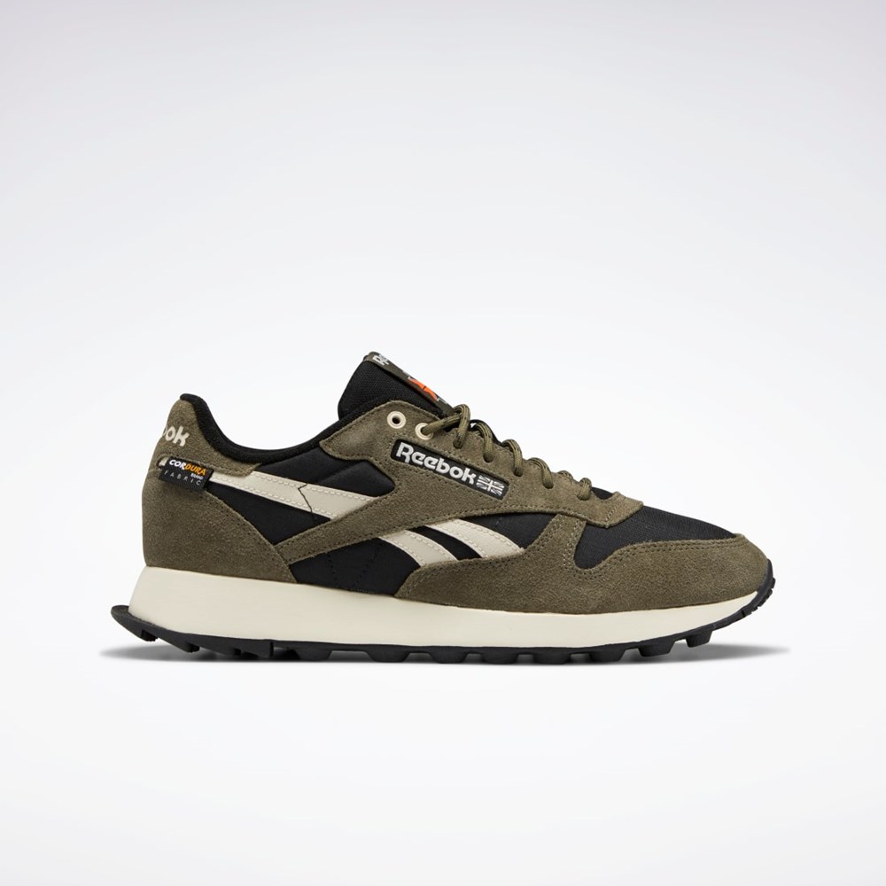 Reebok Classic Leather Shoes Czarne Zielone | MCDU-79238