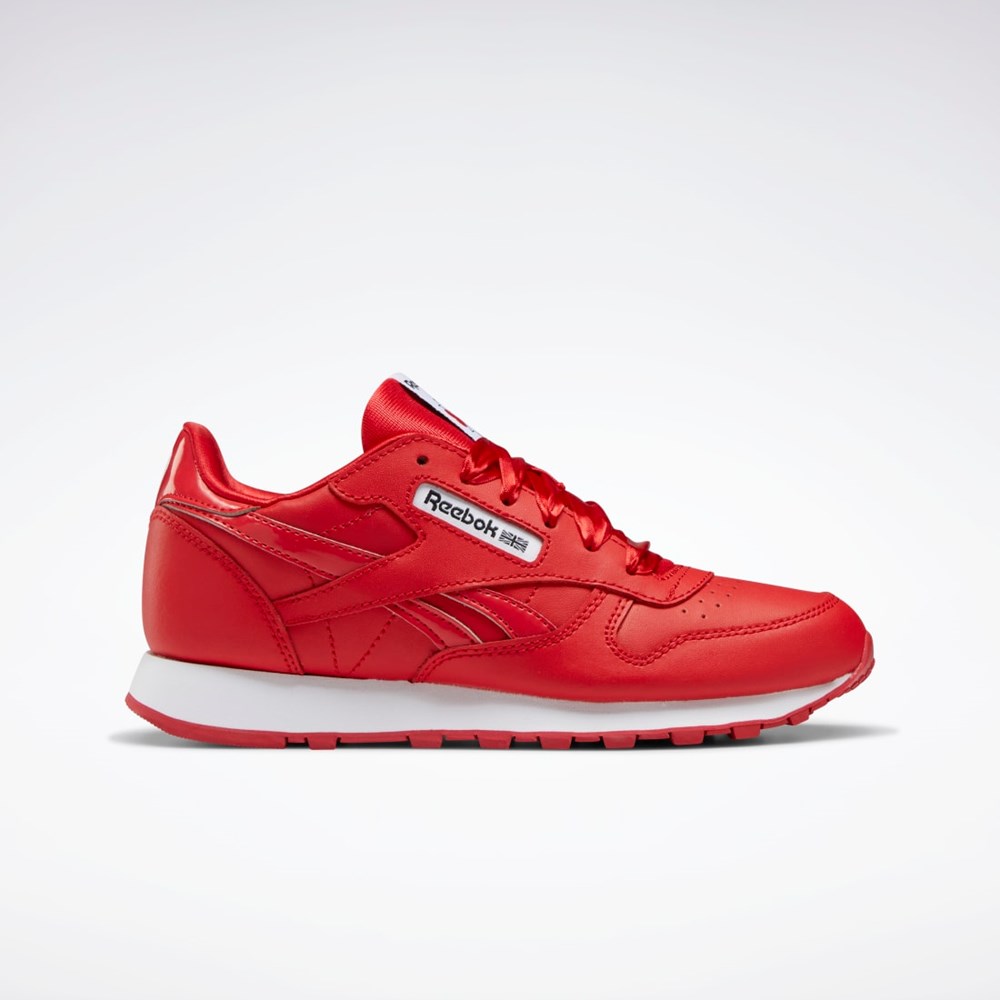 Reebok Classic Leather Shoes - Grade School Czerwone Czerwone Białe | NJEL-82675