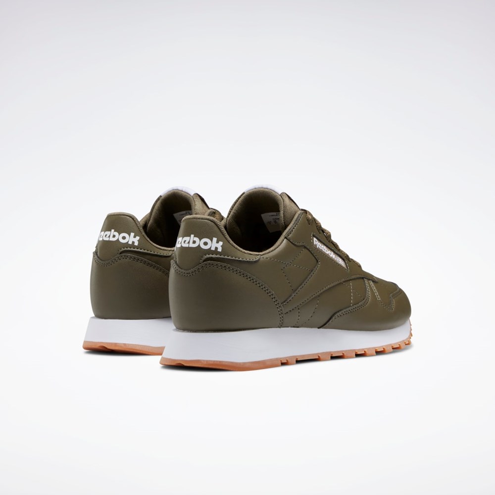 Reebok Classic Leather Shoes - Grade School Zielone Zielone Zielone | QOJB-78259