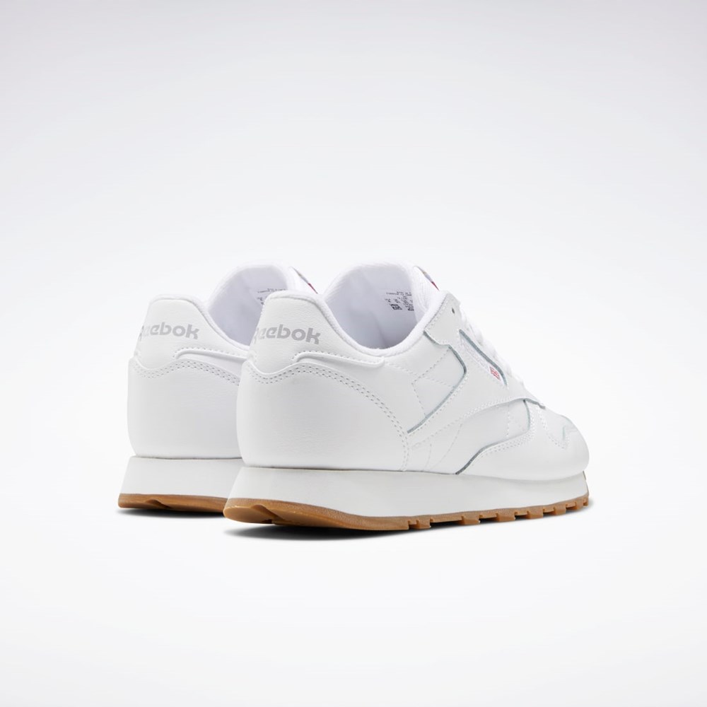 Reebok Classic Leather Shoes - Grade School Białe Białe | VZOA-27438