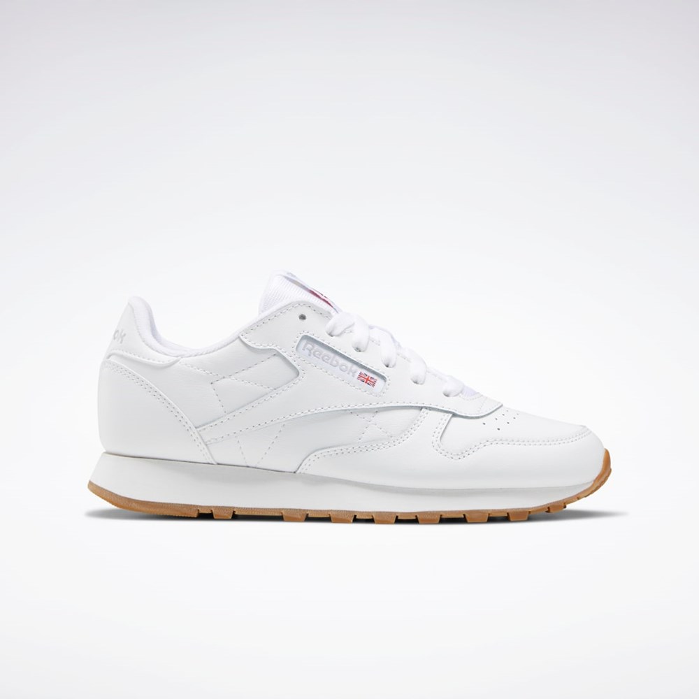 Reebok Classic Leather Shoes - Grade School Białe Białe | VZOA-27438